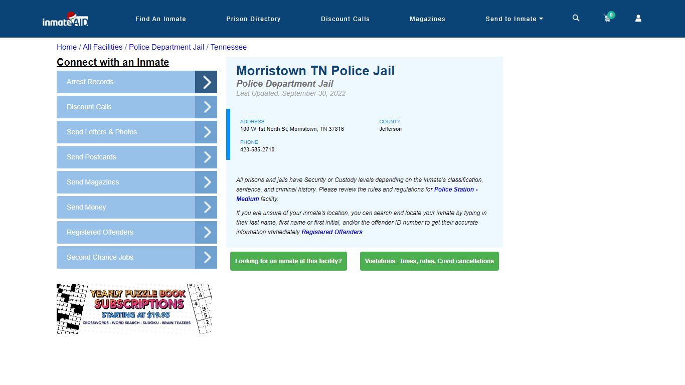 Morristown TN Police Jail & Inmate Search - Morristown, TN